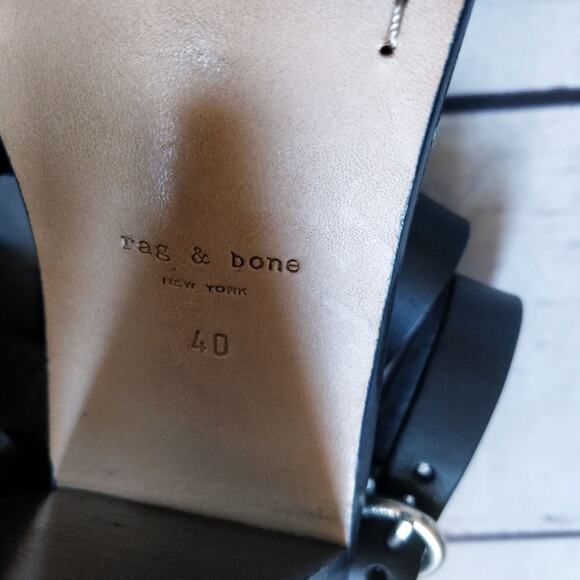 RAG & BONE Tulsa Black Peep Toe Strap Sandals 40 - Picture 6 of 8